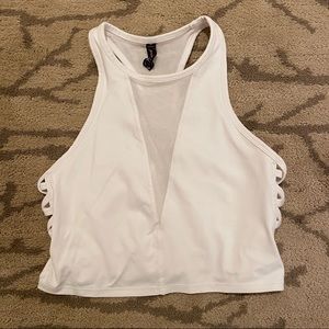 Betsey Johnson White Tank Mesh Sports Bra